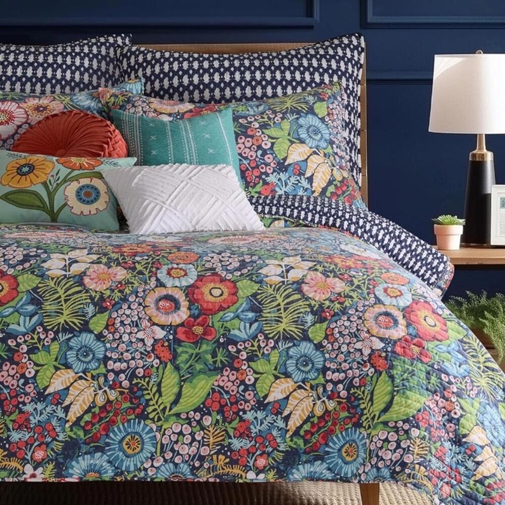 ๐ PB Style Bohemian Moody KING Quilt Bedding Set Shams Pillow Reversible Cotton - Picture 8 of 10